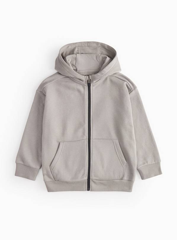 Mid Grey Zip Through Hoodie 1 year